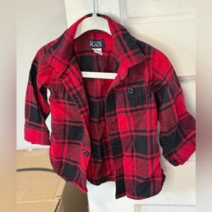 The Children's Place Red and Black Checkered Button Down Shirt